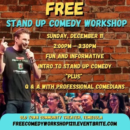 STAND UP COMEDY FREE WORKSHOP DEC 2022