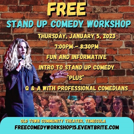 STAND UP COMEDY FREE WORKSHOP JAN 2023